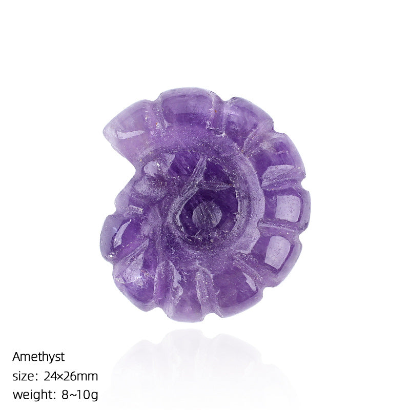 Sacred Spiral Ammonite Carvings - Hand-Carved Natural Crystal Gemstones
