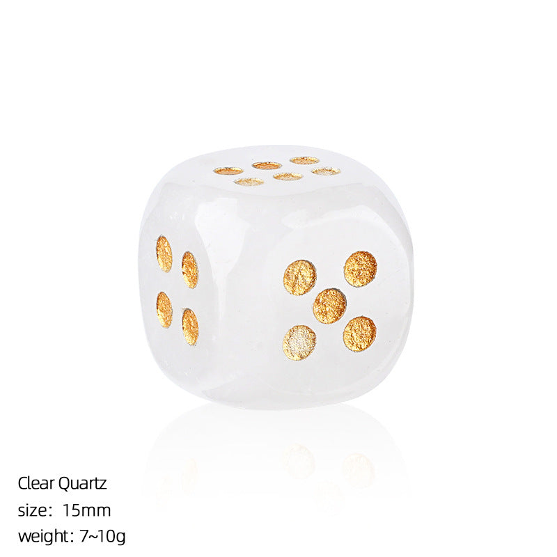 Natural Crystal Dice - Polished Gemstone D6 for Gaming & Decor