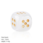 Natural Crystal Dice - Polished Gemstone D6 for Gaming & Decor