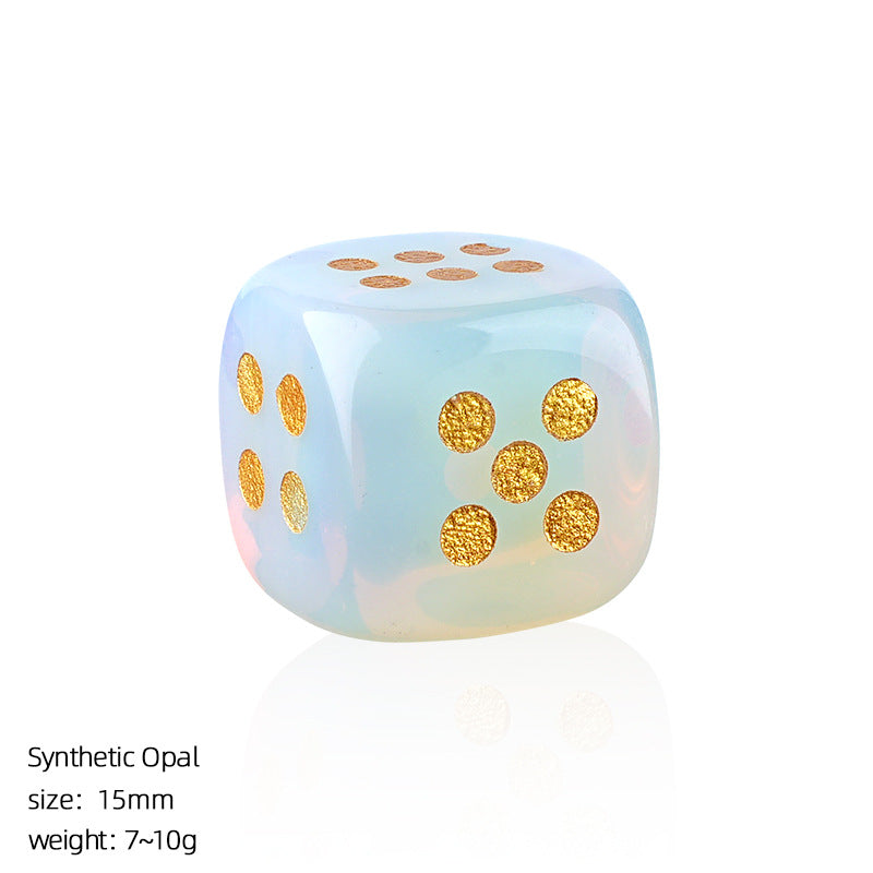 Natural Crystal Dice - Polished Gemstone D6 for Gaming & Decor