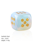 Natural Crystal Dice - Polished Gemstone D6 for Gaming & Decor