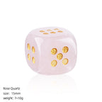 Natural Crystal Dice - Polished Gemstone D6 for Gaming & Decor