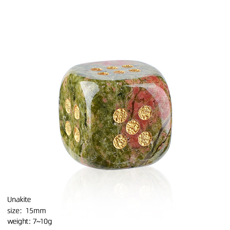 Natural Crystal Dice - Polished Gemstone D6 for Gaming & Decor
