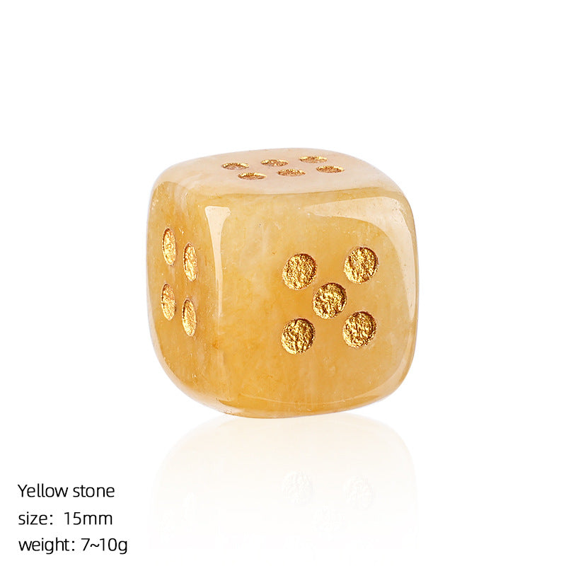 Natural Crystal Dice - Polished Gemstone D6 for Gaming & Decor