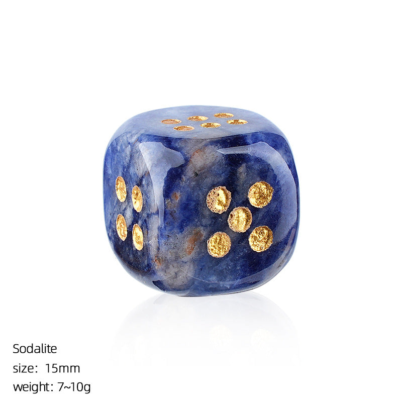Natural Crystal Dice - Polished Gemstone D6 for Gaming & Decor