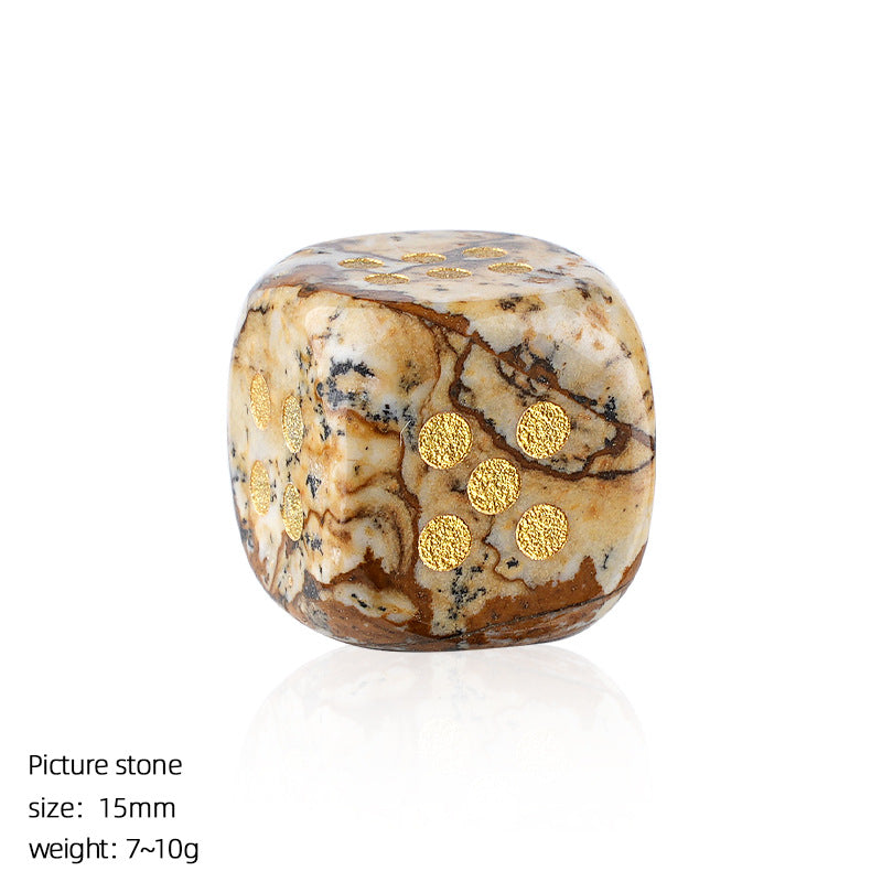 Natural Crystal Dice - Polished Gemstone D6 for Gaming & Decor