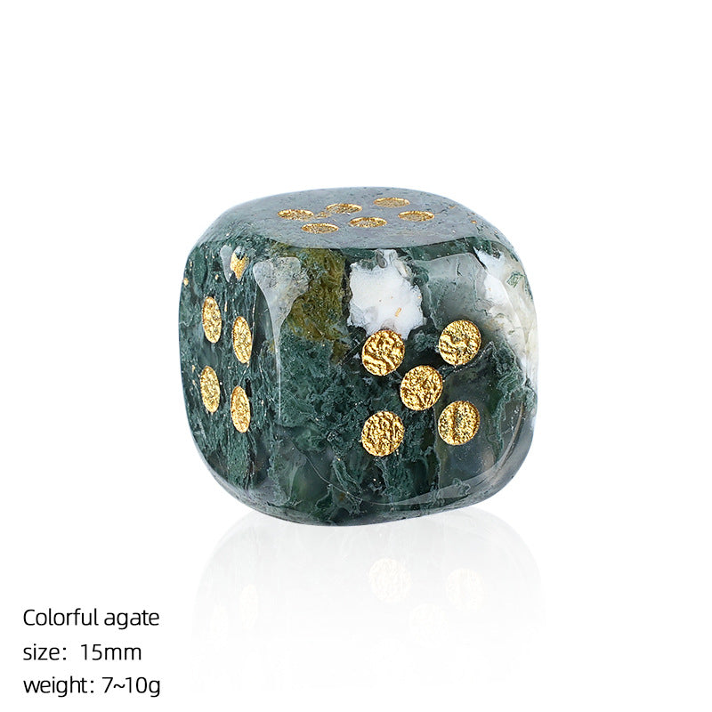 Natural Crystal Dice - Polished Gemstone D6 for Gaming & Decor