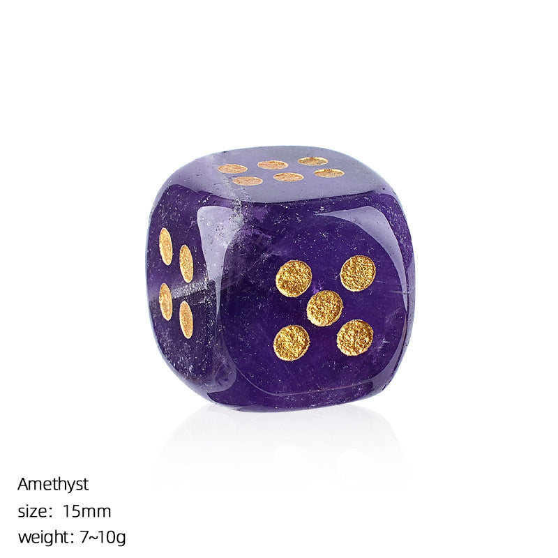 Natural Crystal Dice - Polished Gemstone D6 for Gaming & Decor
