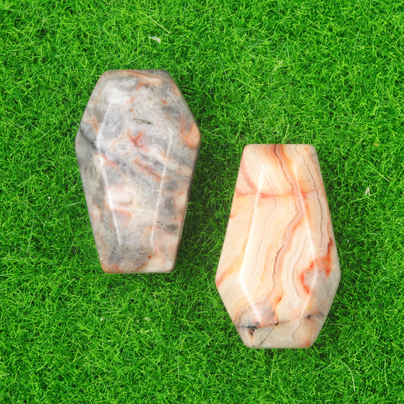 Natural & Synthetic Gemstone Coffin-Shaped Crystal Carvings
