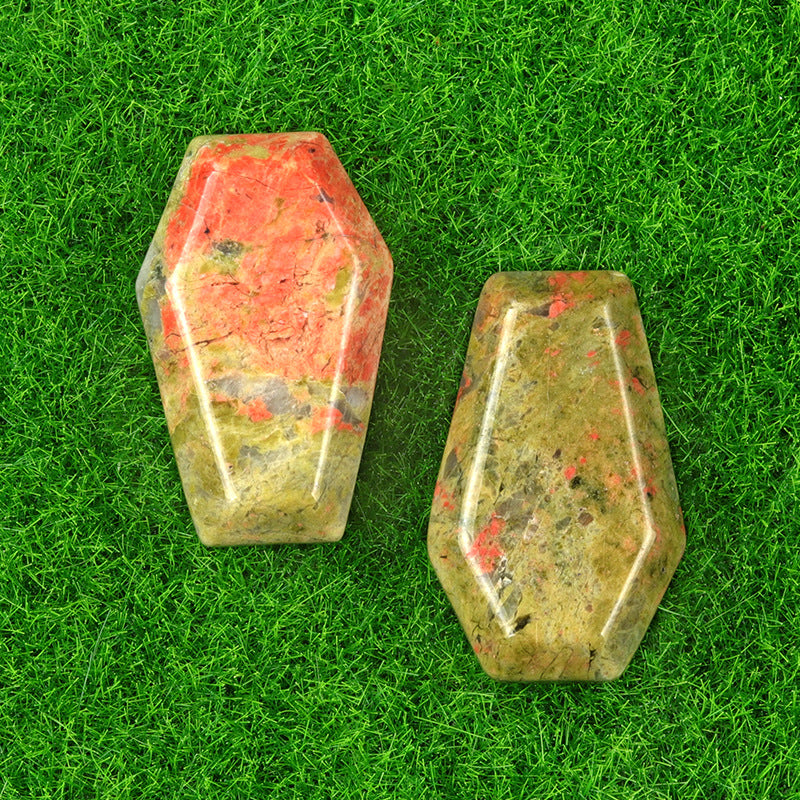 Natural & Synthetic Gemstone Coffin-Shaped Crystal Carvings