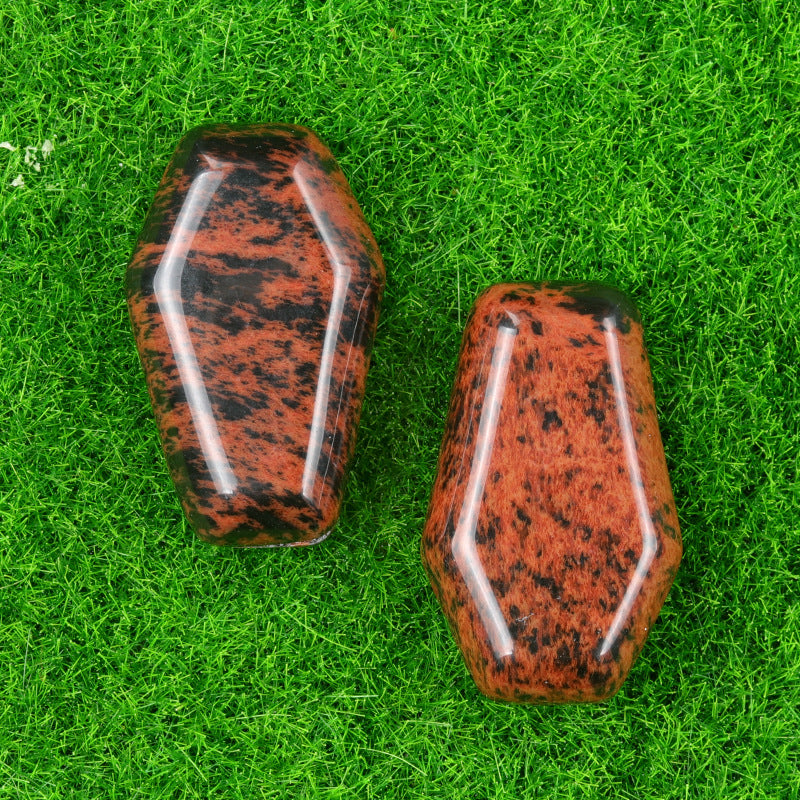 Natural & Synthetic Gemstone Coffin-Shaped Crystal Carvings