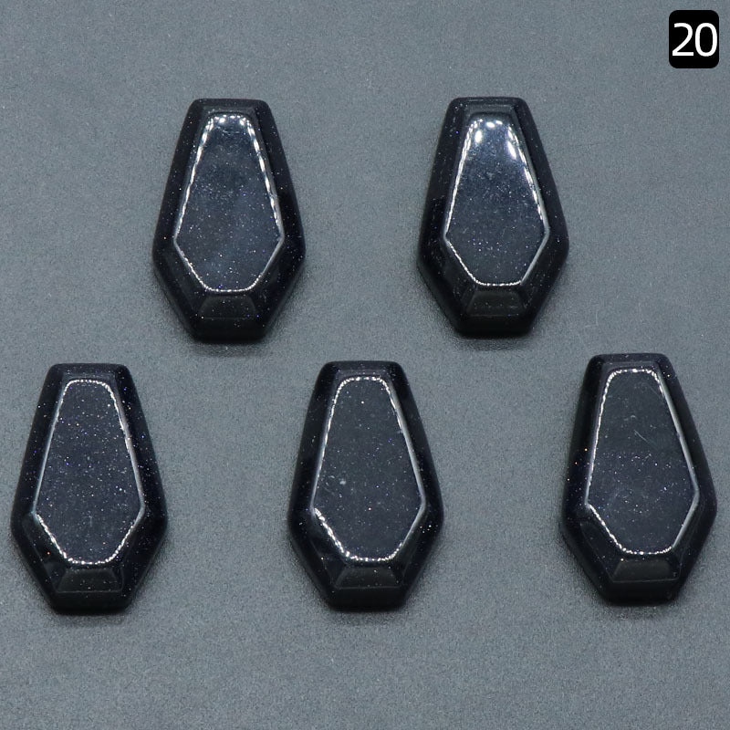 Natural & Synthetic Gemstone Coffin-Shaped Crystal Carvings