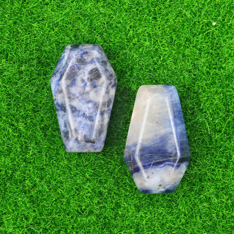 Natural & Synthetic Gemstone Coffin-Shaped Crystal Carvings