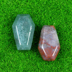 Natural & Synthetic Gemstone Coffin-Shaped Crystal Carvings