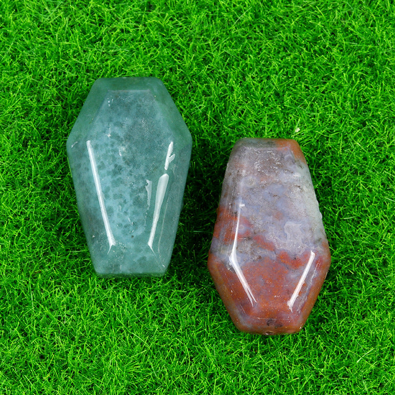 Natural & Synthetic Gemstone Coffin-Shaped Crystal Carvings