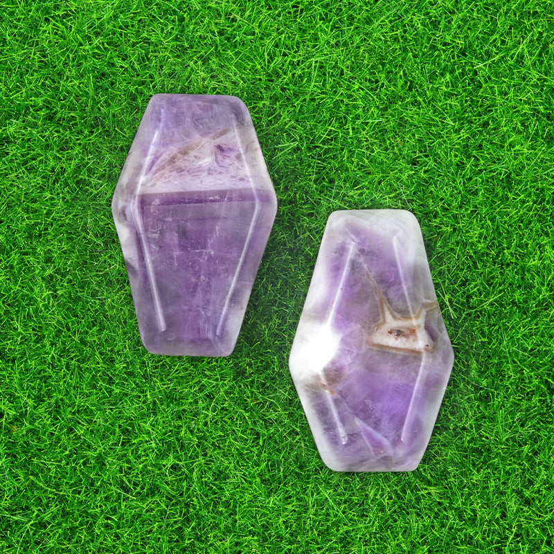 Natural & Synthetic Gemstone Coffin-Shaped Crystal Carvings