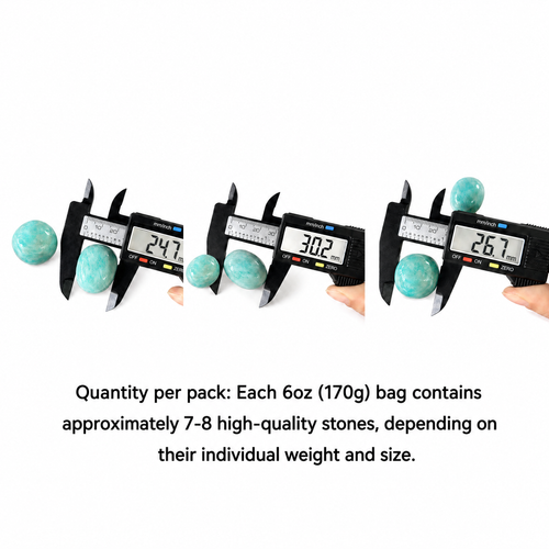 Quantity per pack: Each 6oz (170g) bag contains approximately 7-8 high-quality stones, depending on their individual weight and size