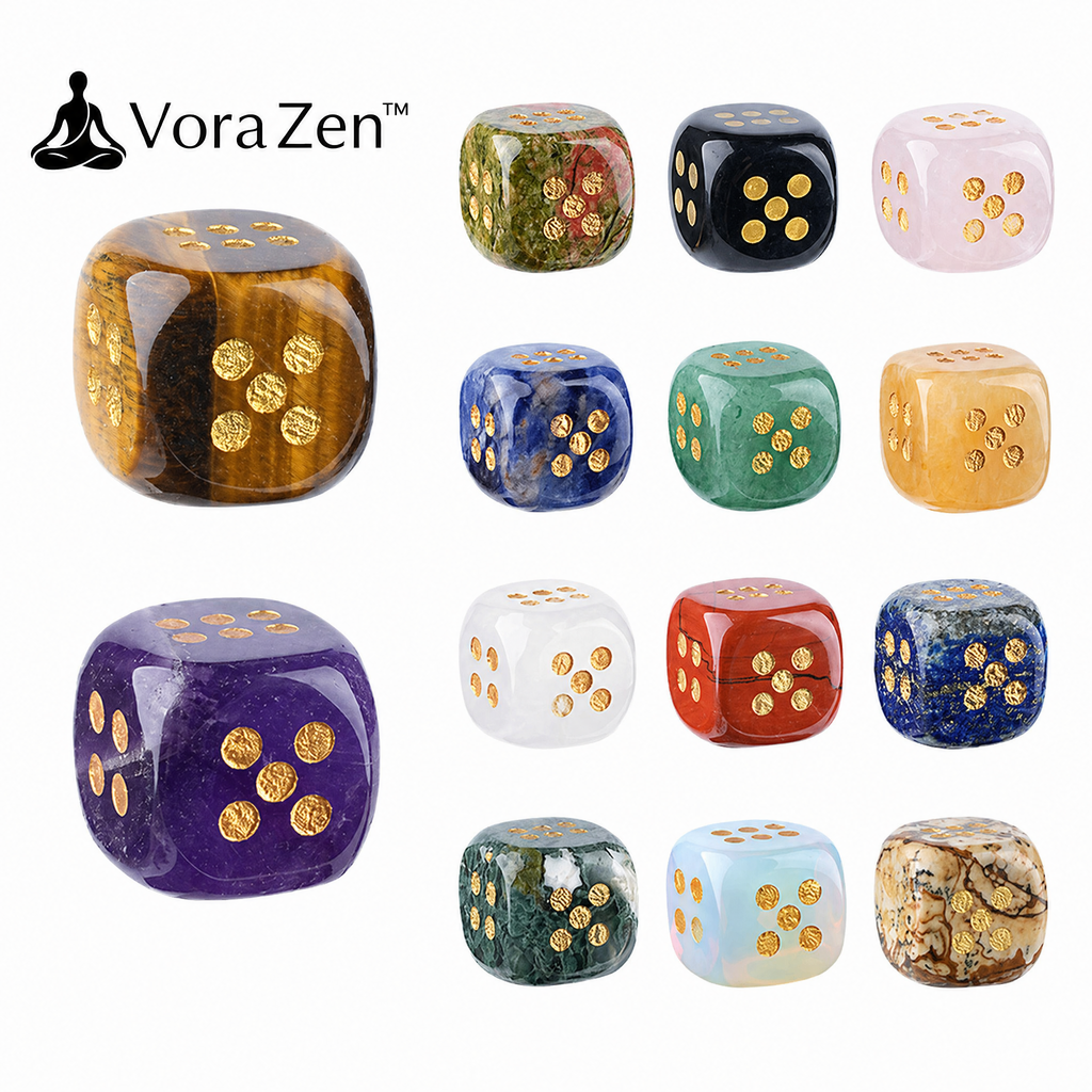 Natural Crystal Dice - Polished Gemstone D6 for Gaming & Decor